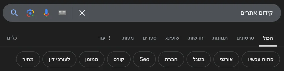 הצעות גוגל עבור חיפוש